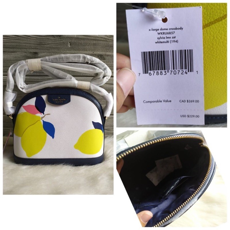 tas Kate Spade Sylvia Extra Large lemon zest dome crossbody