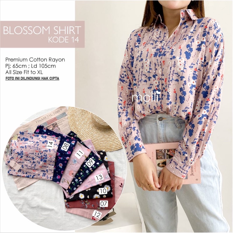 Kemeja Motif Blosom Best seller by Moela