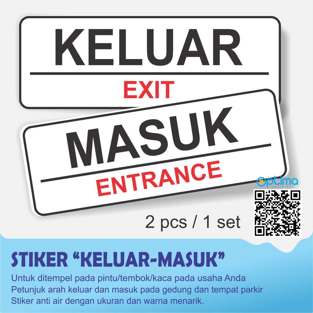 

STIKER ARAH KELUAR MASUK 1 SET 2 PCS