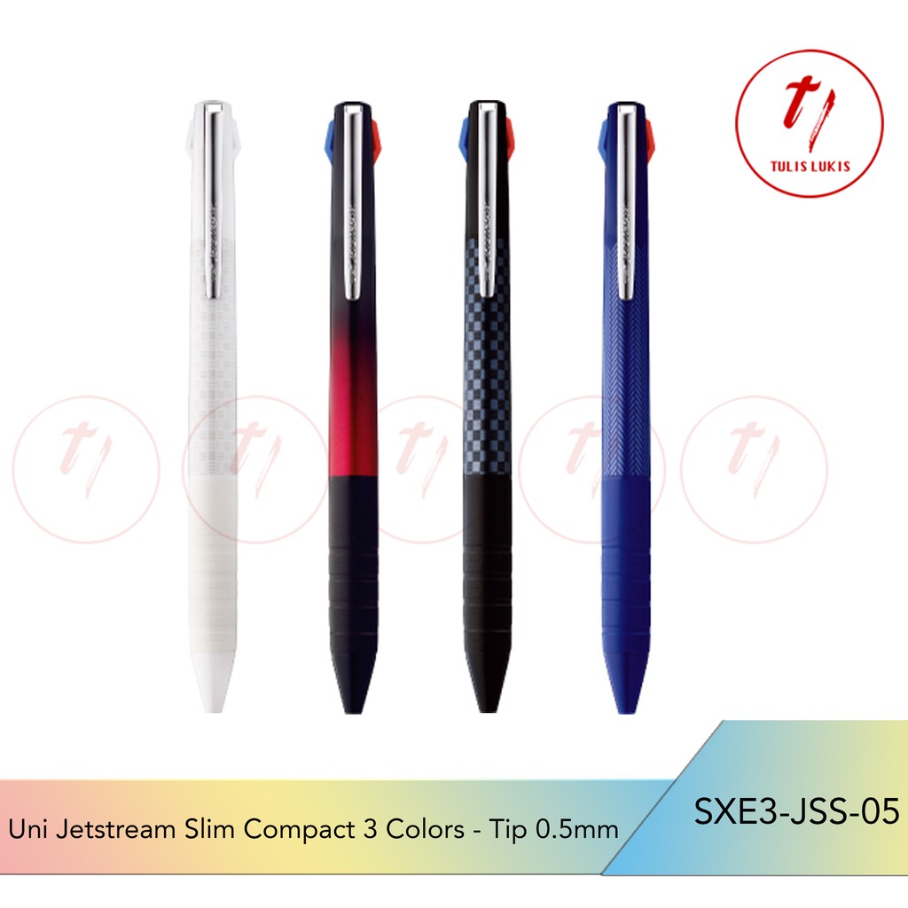 

Uni Jetstream Slim Compact 3 Colors Ballpoint Multi Pen - 0.5 mm SXE3-JSS-05