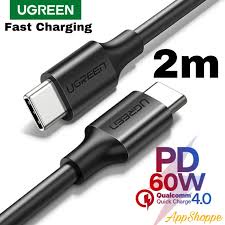 KABEL DATA TYPE C TO TYPE C 60W UGREEN NYLON BRAID 2M (50152)