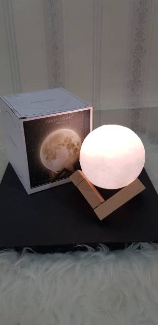 Lampu Tidur Unik / Hadiah Replika Bulan 3 Warna Galaxy Moon Lamp Touch
