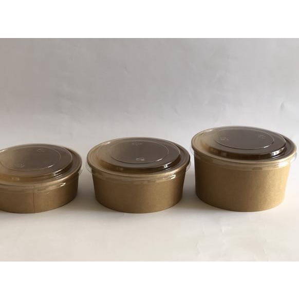 Garansi Hemat Brown Kraft Paper Bowl 500 ml (Isi 25 pcs) - Food Grade Kraft Bowl - Mangkok Kertas Coklat