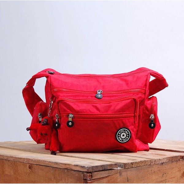 Tas Selempang Kipling Merah / Tas Pria Wanita Trendy Murah