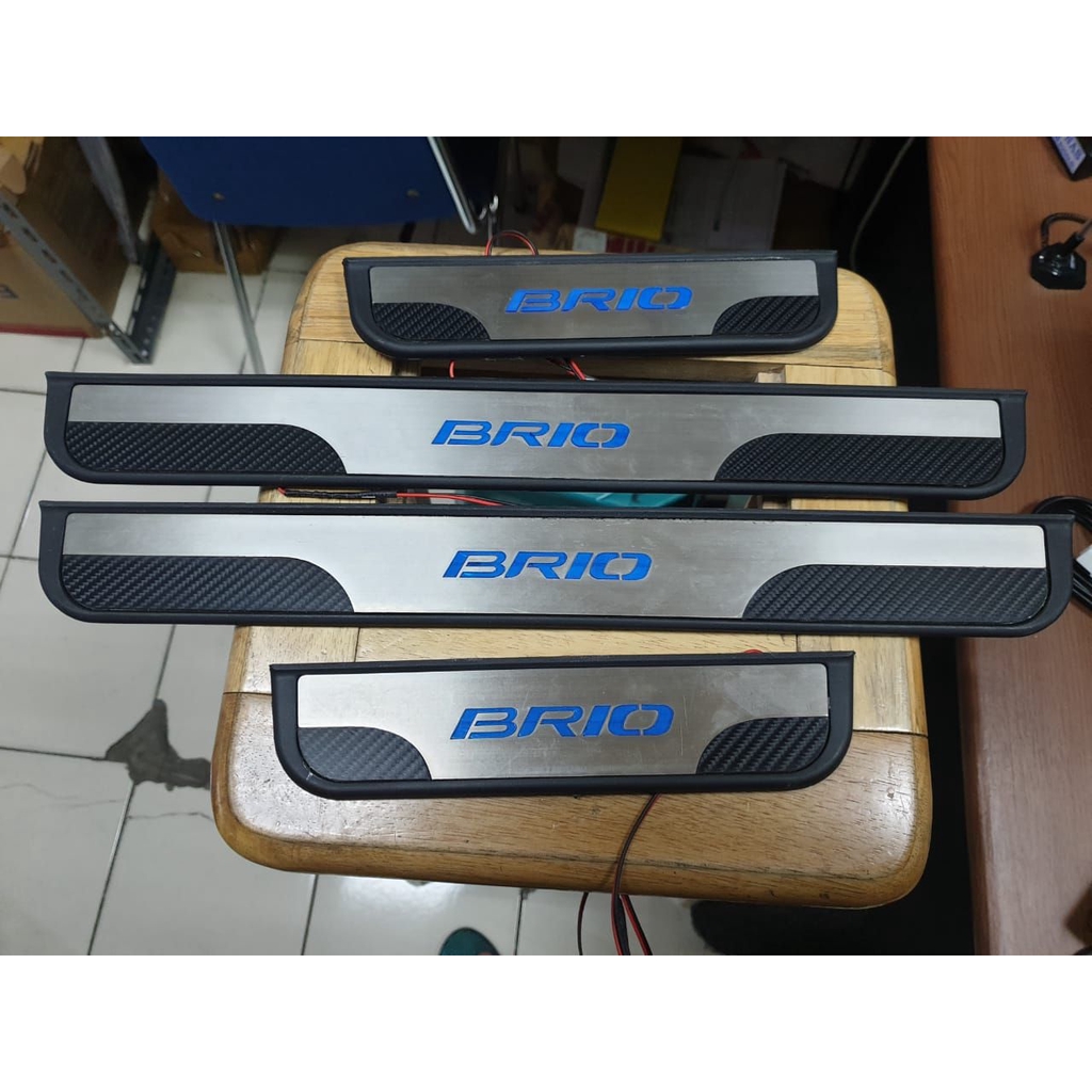 Sillplate samping All New Brio 2018 2019 Stanless LED Model OEM
