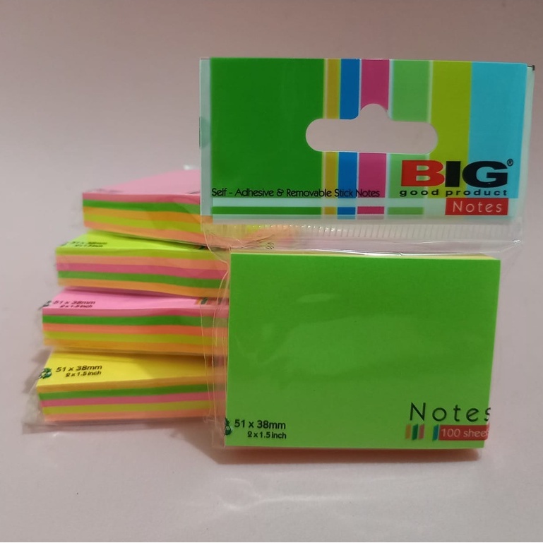 Pembatas Buku Kertas Sticky Note Polos Kecil Murah Memo Stick Ukuran 38 X 51 mm  Ukuran Kecil