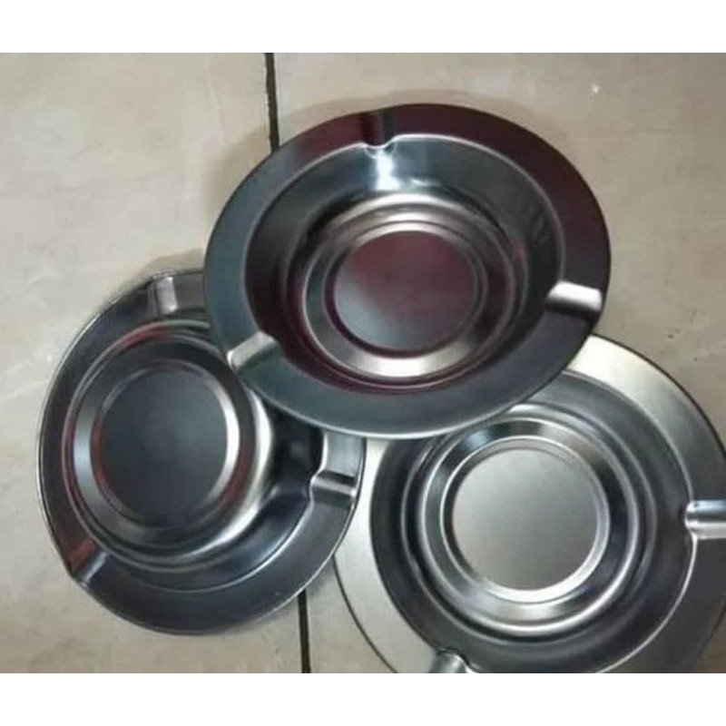 Asbak Minimalis of Stainless Bulat Diameter 12cm