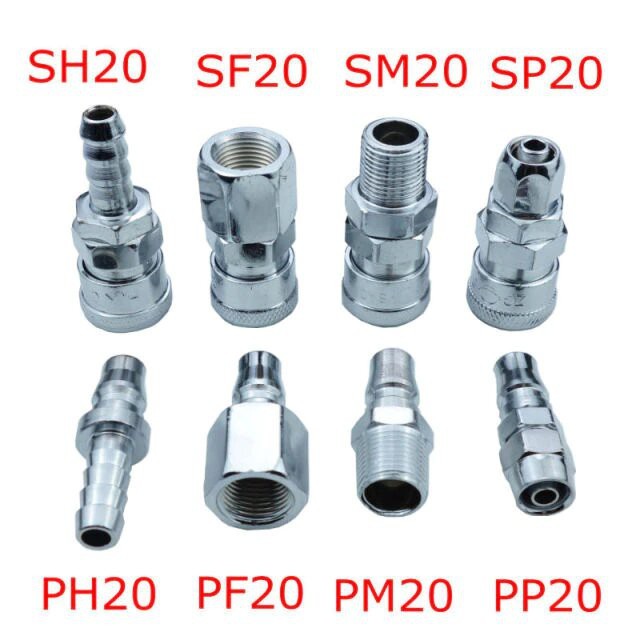 QUICK COUPLING PF20 SF20 SH20 PH20 SM20 PP20 PM20 SP20 COUPLER FEMALE KOPLER SF PF SH PH SM PM SP PP  20 SAMBUNGAN ANGIN KOMPRESOR MURAH by YUKIDO