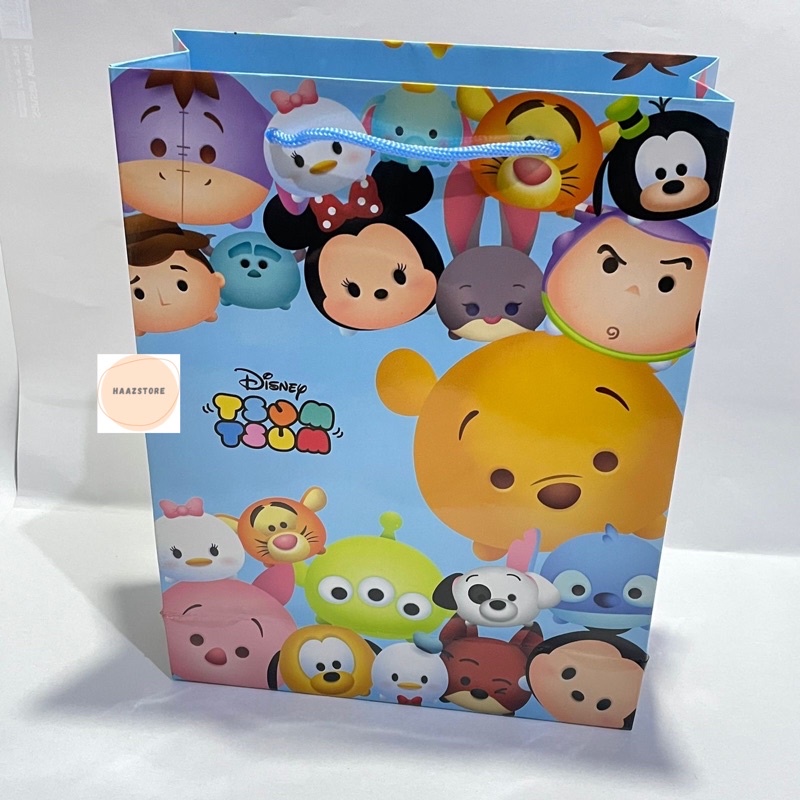 PAPER BAG PAPERBAG MOTIF TAS KERTAS PERNIKAHAN KADO ULANG TAHUN ANAK DEWASA-Tsum Tsum