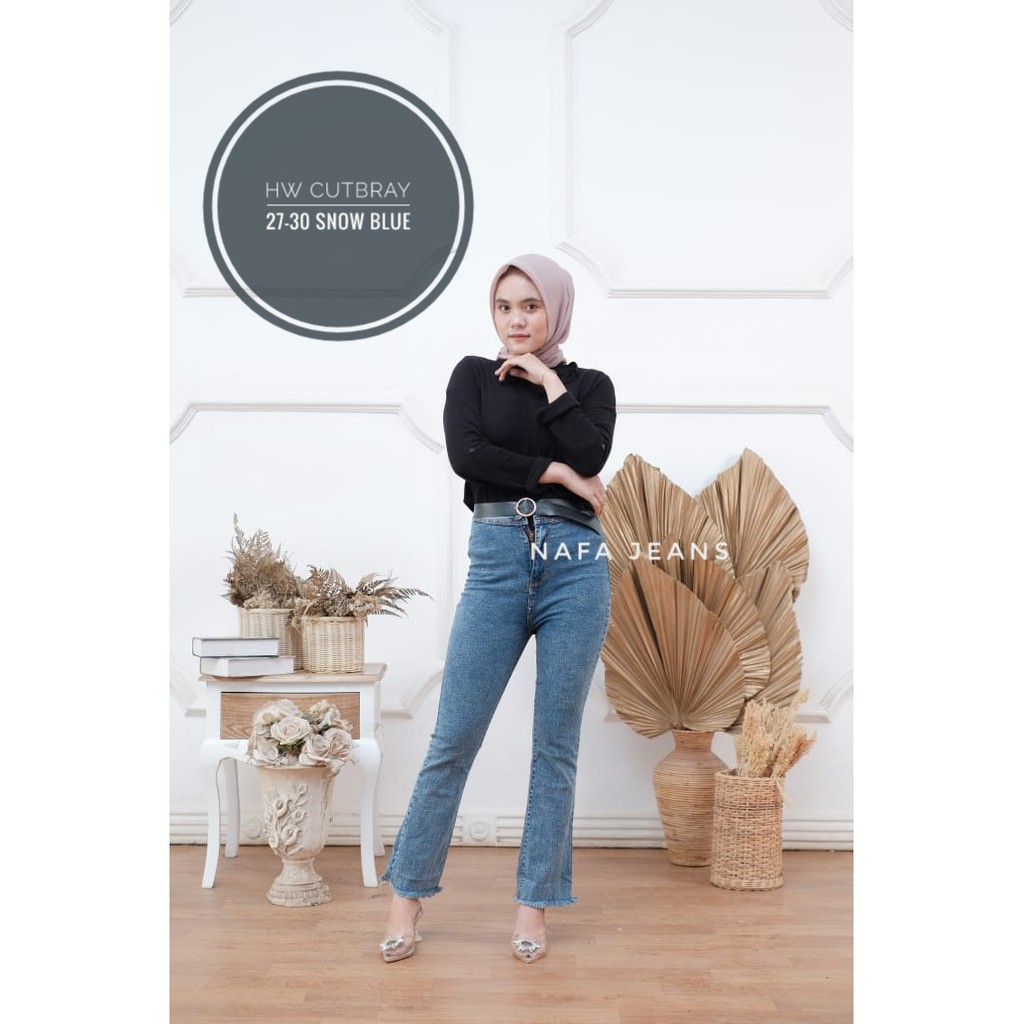 CELANA JEANS CUTBRAY WANITA SNOW// HIGH WAIST JEANS CUTBRAY// CELANA CUTBRAY JEANS