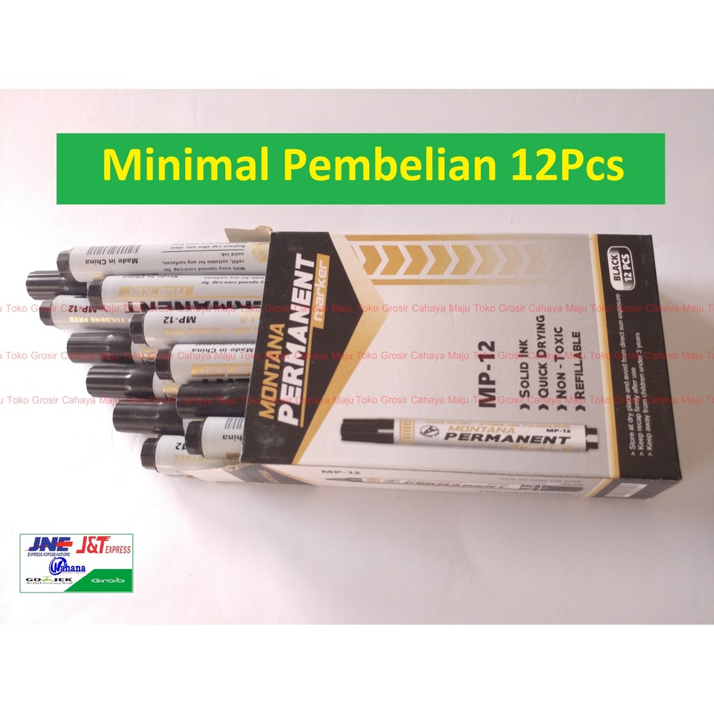 Spidol HITAM Permanen Permanent Marker Besar MURAH (PCS)