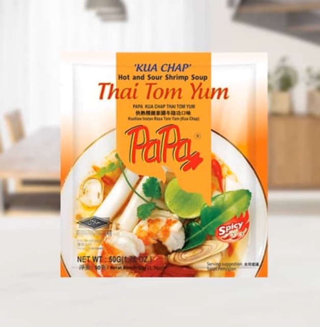 Papa KuaChap Kua Chap KuaCap Thai Tom Yum Instant 50gr Tomyam