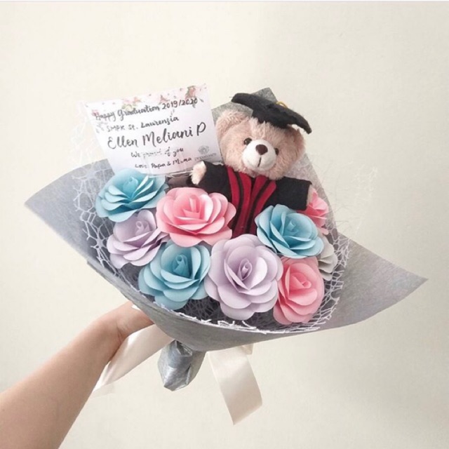 Ten Paper Flower Bouquet with doll - Peparoses (Bunga Kertas)