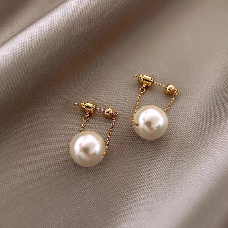 Anting Titanium Mutiara Trending Vintage Korea Fashion Style