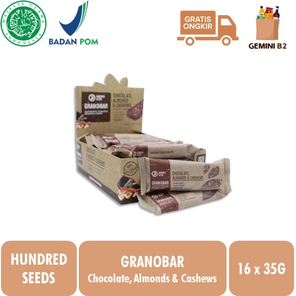 

Hundred Seeds Granobar Granola Bar 16x35gr HALAL