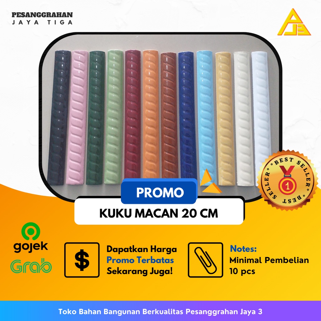 kuku macan/bon-bon/list keramik ulir - 20 CM
