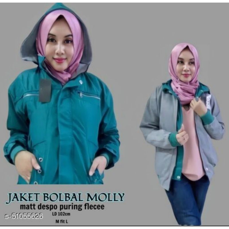 Jaket wanita bolbal molly hijau tosca