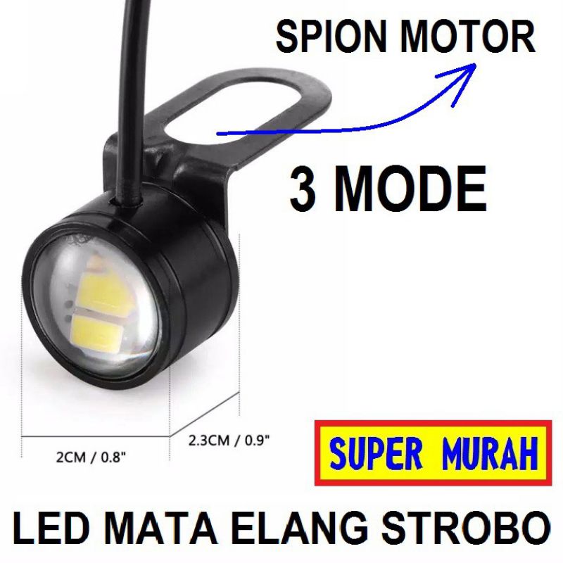 Isi 2 Lampu Led Eagle Eye Spion Motor 3 Mode Kedip Otomatis