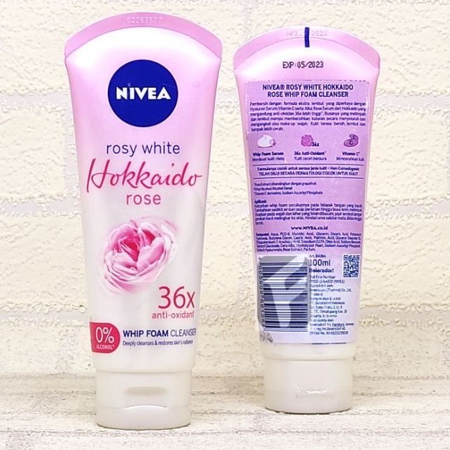 NIVEA Face Hokkaido Rose Whip Facial Foam 100 mL - Sabun Pencuci Wajah Dengan Ekstrak Mawar BPOM - Facial Wash Sabun Cuci Muka Pembersih Wajah Cleanser Pemcuci Hokaido Pencuci