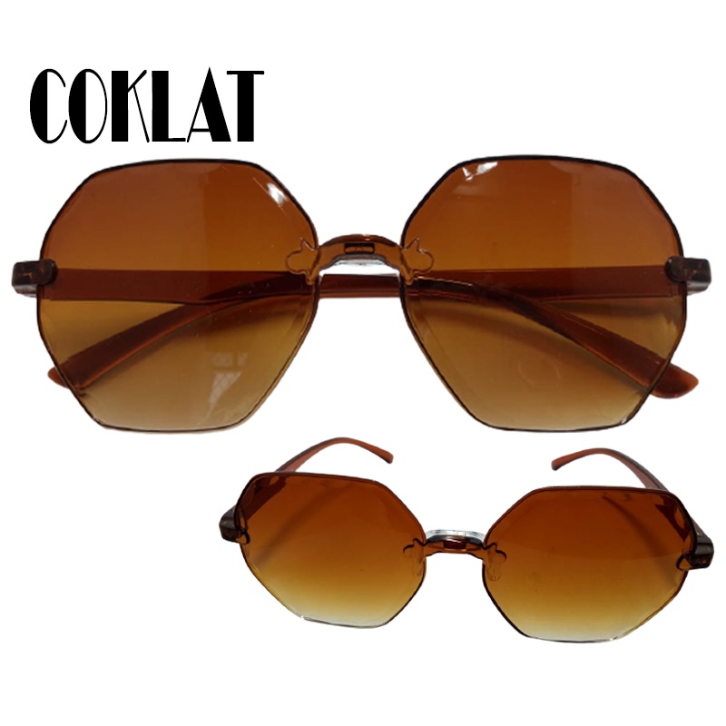 NEW! Kacamata Hitam Gaya Lensa Gradasi dua Warna Fashion Heksagonal Kacamata Wanita Pria Rimles Tak Berbingkai/ Lensa Multi Warna /8 Warna Opsional /Women Sunglasses Kacamata Ombre Kacamata Murah