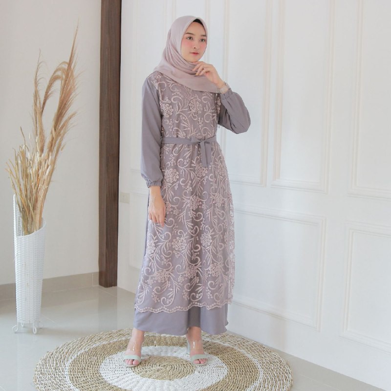 DANISA - jual brokade maxy gamis brukat busui friendly mix mutiara adem berkualitas kienka kondangan