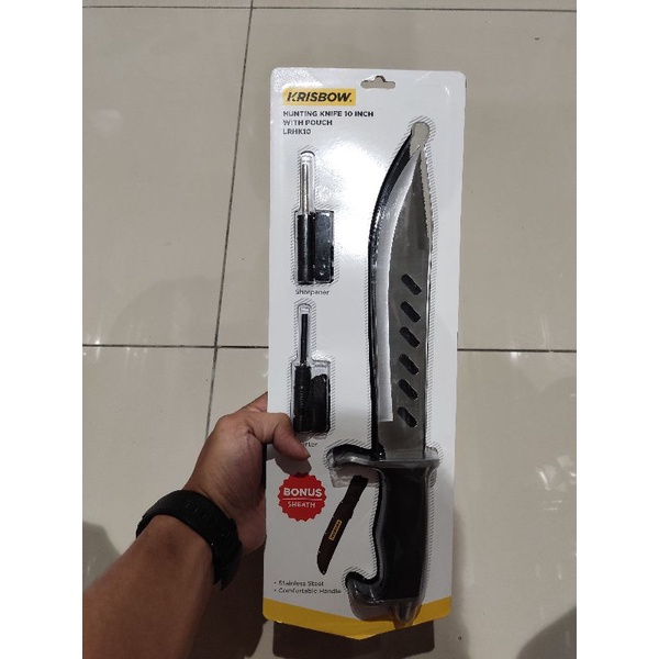 Krisbow hunting knife/pisau berburu 10inc/survival knife