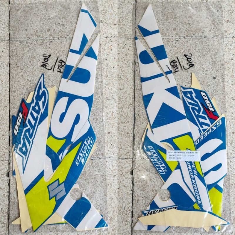 STRIPING STIKER SATRIA FU 150 FI NEW LED GP SERIES TAHUN 2019 BIRU STIKER SATRIA FU FI 2019 BIRU GP