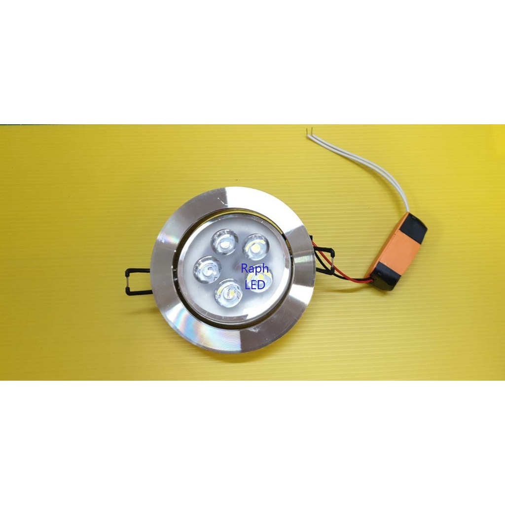 Lampu Downlight LED sorot 5W White 5 watt mata 5watt Warm White Silver