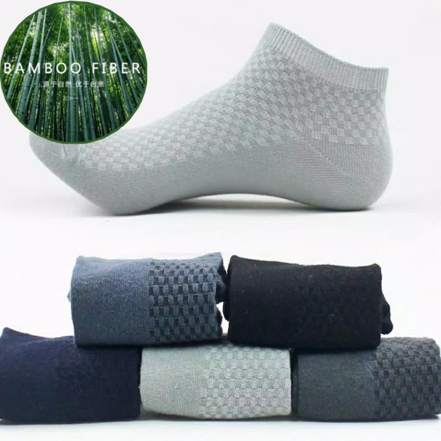 Premium Kaos Kaki Serat Bambu Arang Bamboo Original Pendek Pria Wanita Kerja Kantor Sekolah Santai