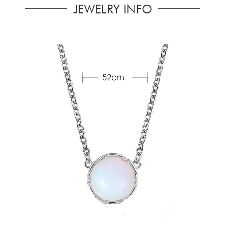 Kalung Gradient Blue Moonstone Korea Aksesoris Manis Sederhana Hadiah Liburan