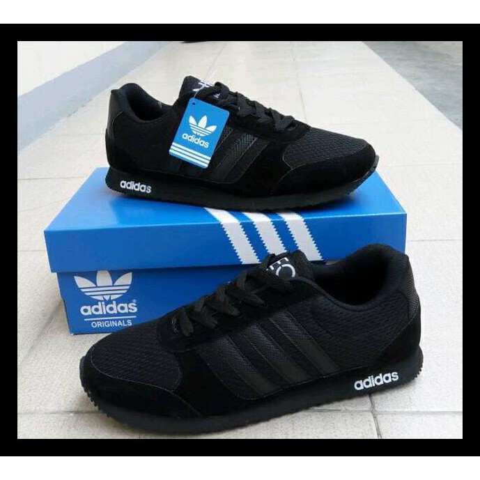 Sepatu Adidas Neo City Racer Hitam Untuk Sepatu Anak Sekolah Murah - Hitam, 38