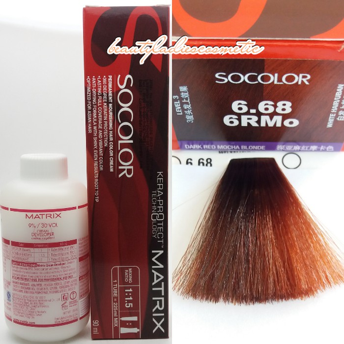 "MATRIX SOCOLOR 6.68 DARK RED MOCHA BLONDE 90ML LEVEL-6"