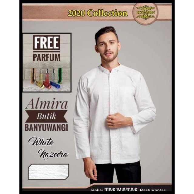 Baju koko Tasmatas 2020 type WHITE NAZERA