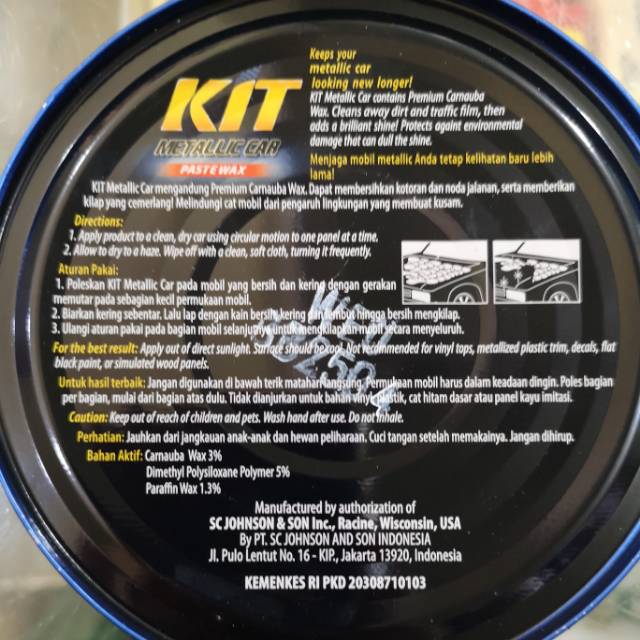 Kit Metallic Car Paste Wax - Kit Biru Palembang