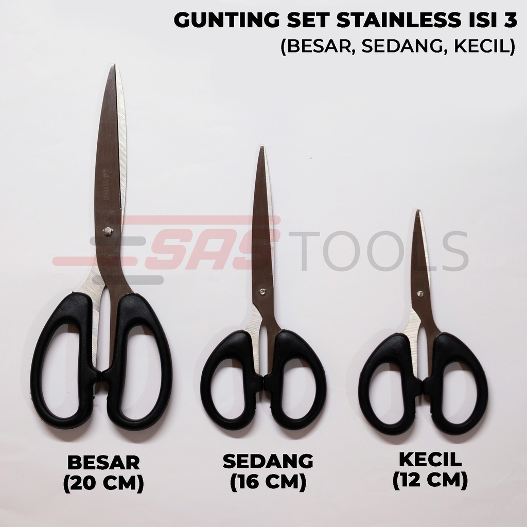 

GUNTING SET Stainless isi 3 pcs Merk V-TRO/Emigo/M200