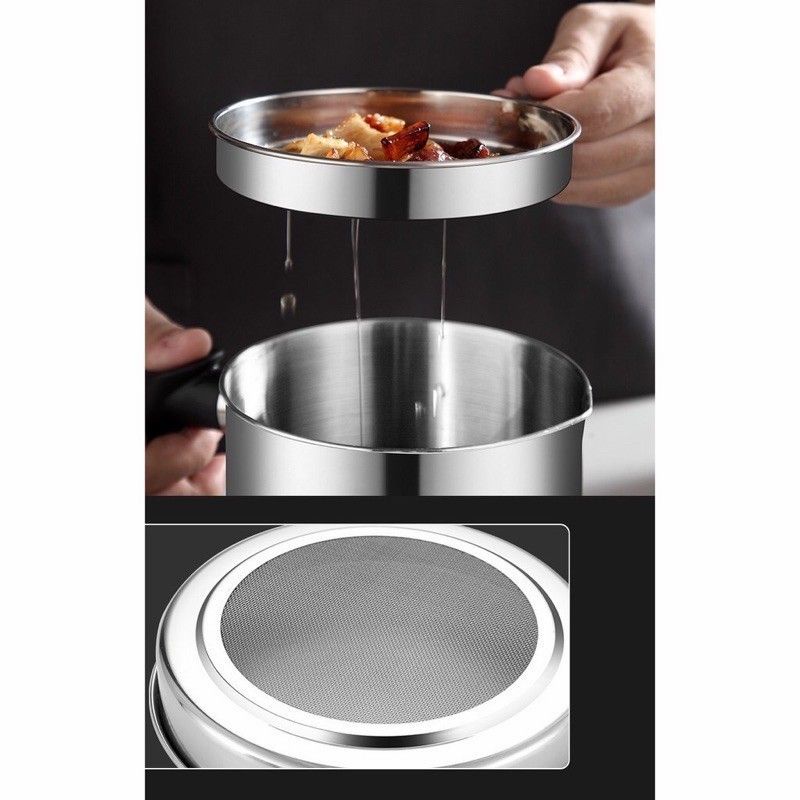 [COD] Oil Pot 1.3 Liter Stainless ORIGINAL 12 cm / Tempat Saringan Minyak Goreng Stainless Stell