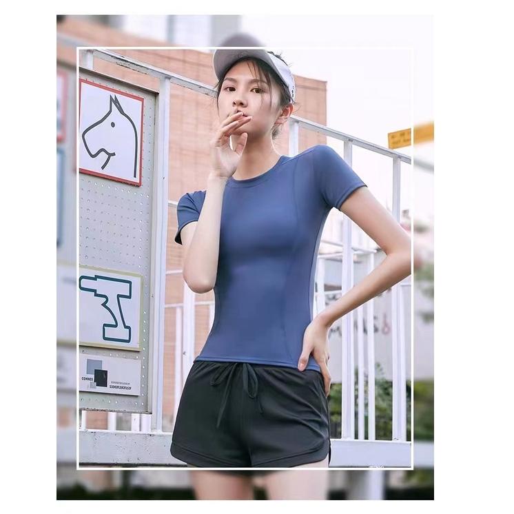 (HARGA TERMURAH) HOHO_HWANG (S-321) Kaos Sport Wanita/ Baju Olahraga/ Baju Senam Gym Yoga Wanita