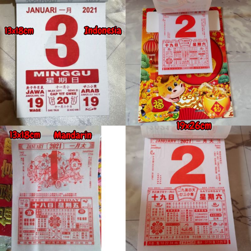 Kalender Robek 2021 Calender Sobek Harian China Tanggalan Cina Calender Chinese Hongkong 0956