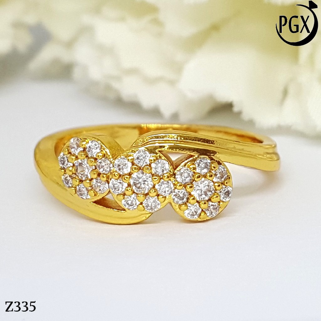 PGX Cincin Xuping Wanita Aksesoris Fashion Perhiasan Lapis Emas Premium - Z335