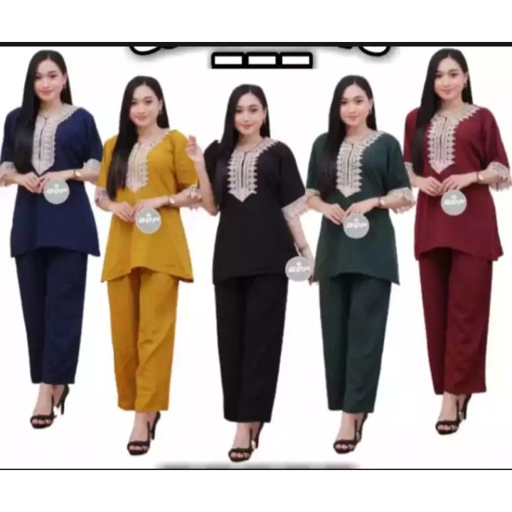 SETELAN ARAB TERBARU RENDA / SETELAN BAJU TIDUR ARABIAN CELANA PANJANG / SETELAN PIYAMA ORI