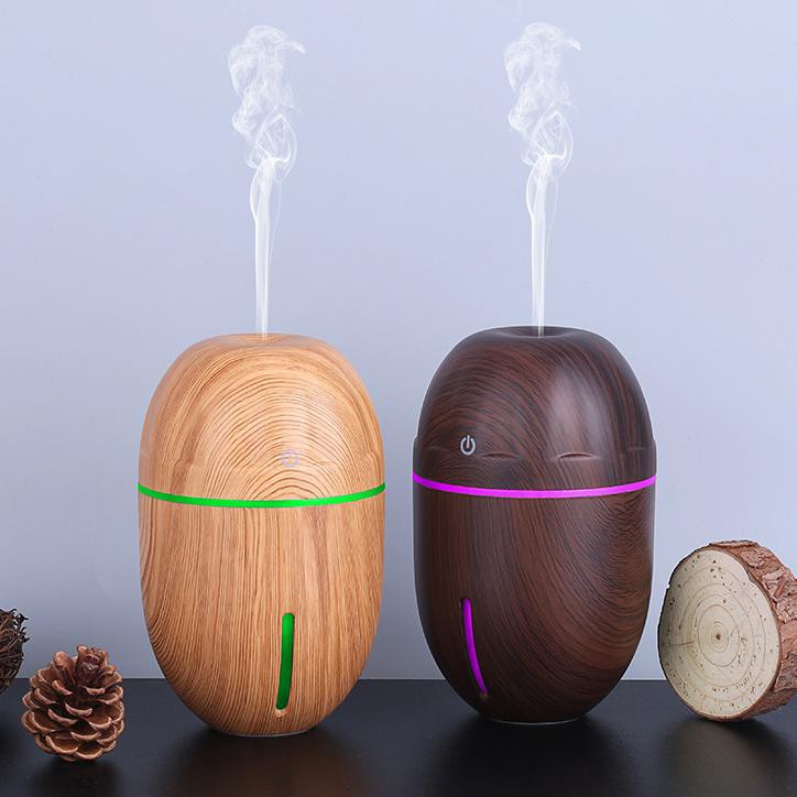 Taffware Ultrasonic Humidifier Aroma Essential Oil Diffuser Wood Design 300Ml J-010 Wooden Motif kayu cocok kado ulang tahun