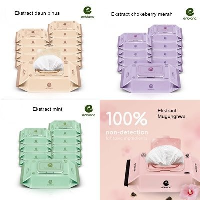 Enblanc Natural Organic Premium Baby Wipes Indipink Tissue 20 Sheet