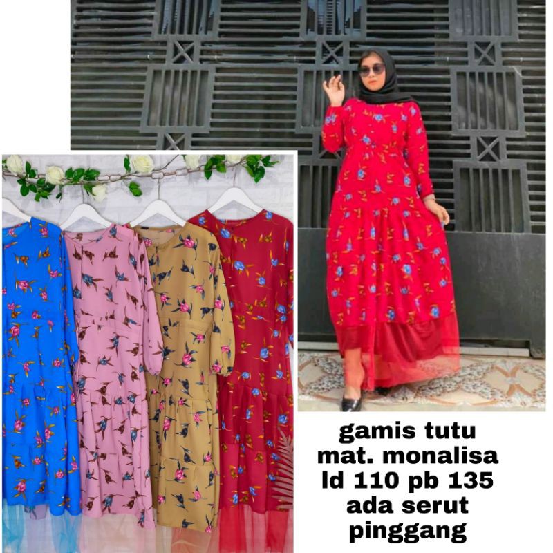 gamis tutu / dress tutu monalisa tulip