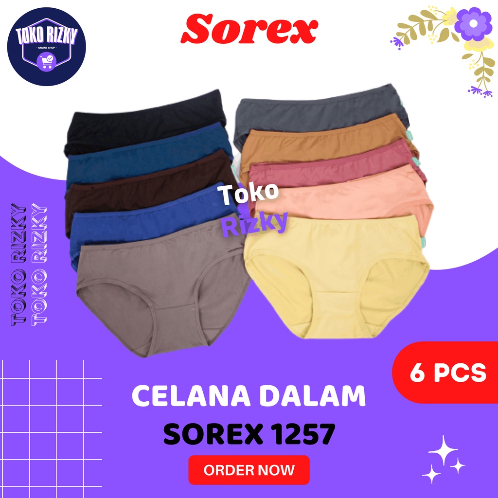 CD Sorex 1257 Mini Lusinan Celana Dalam Wanita Dewasa Sorek Isi 6 / Underwear Daleman Cewek Super So