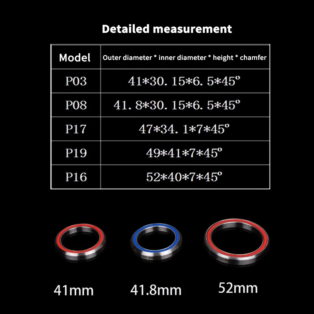 Gangadyal Bearing Headset Sepeda Balap / Gunung Bahan Baja Kualitas Tinggi Ukuran 41 / 41.8 / 52mm