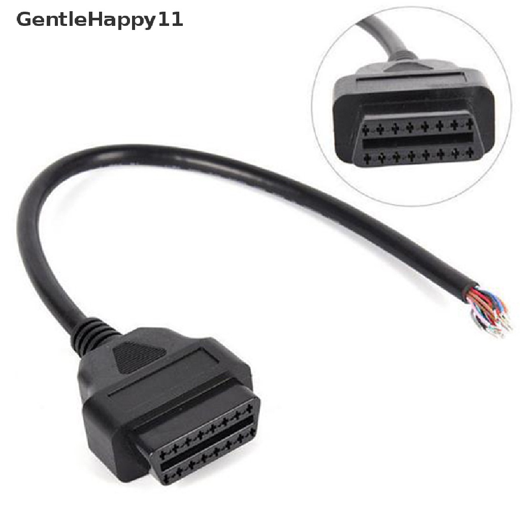 Gentlehappy OBD OBD-II 16pin Female Extension Connector Untuk Buka Pasang Kawat Kabel Diagnostik