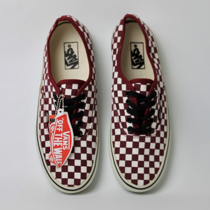 vans authentic checkerboard red