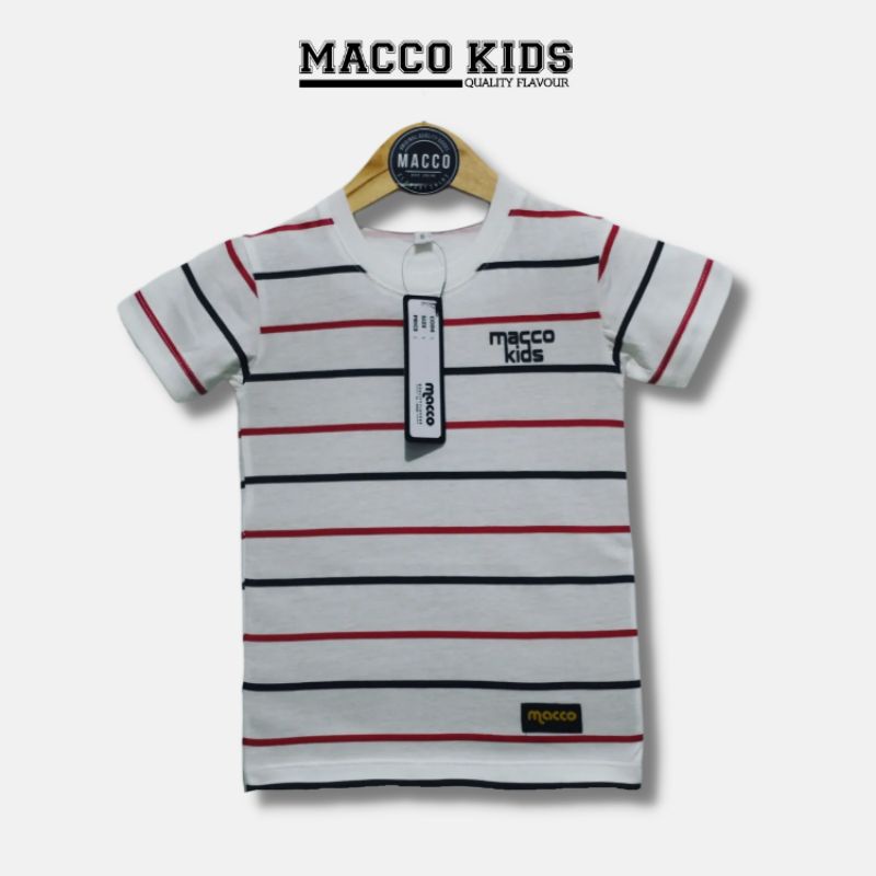kaos anak remaja  macco salur HD putih  1-16 TH / kaos anak distro/kaos anak keren