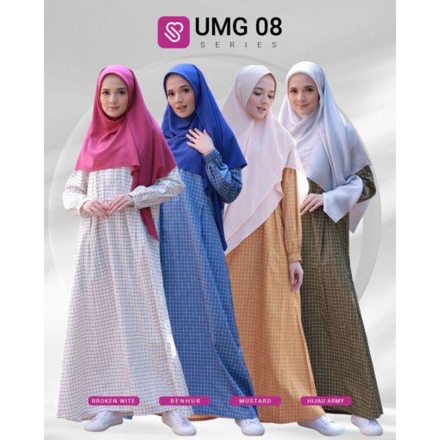 Baju Gamis Terbaru Gamis Dewasa Gamis Syari UKHTI MUNIRA UMG 08 Busana Muslimah Katun Jepang Kotak K
