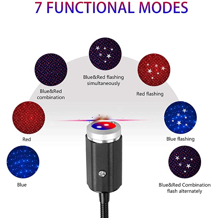 Lampu Proyektor Laser Led Usb Motif Langit Berbintang Untuk Dekorasi Atap Mobil